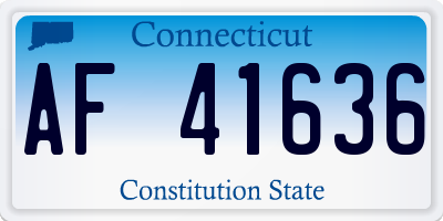 CT license plate AF41636
