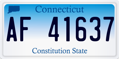 CT license plate AF41637