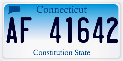 CT license plate AF41642