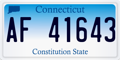 CT license plate AF41643