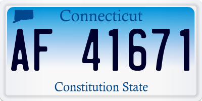 CT license plate AF41671