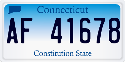 CT license plate AF41678