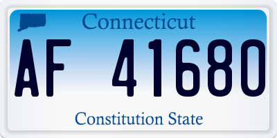 CT license plate AF41680
