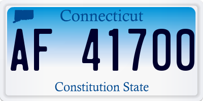 CT license plate AF41700