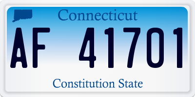 CT license plate AF41701