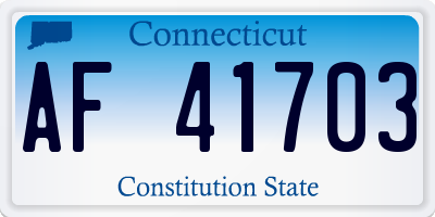 CT license plate AF41703