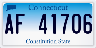 CT license plate AF41706