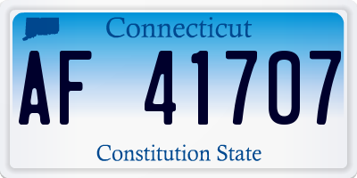 CT license plate AF41707