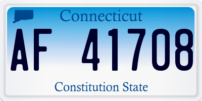 CT license plate AF41708