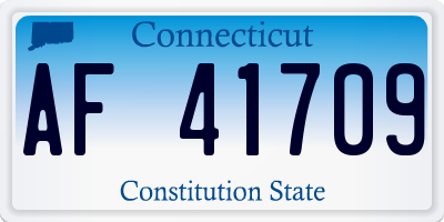 CT license plate AF41709