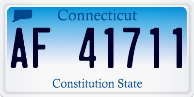 CT license plate AF41711