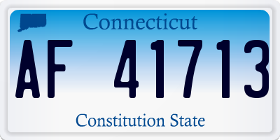 CT license plate AF41713