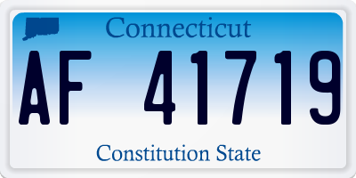 CT license plate AF41719