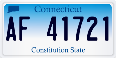 CT license plate AF41721