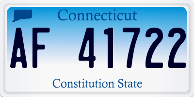 CT license plate AF41722