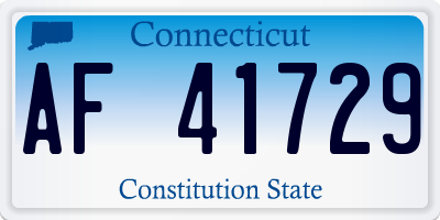 CT license plate AF41729