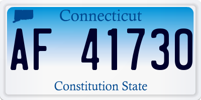 CT license plate AF41730