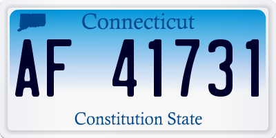 CT license plate AF41731