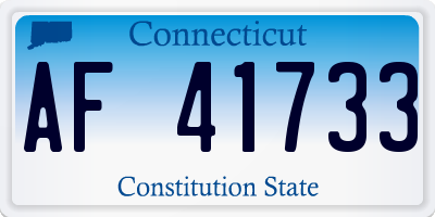 CT license plate AF41733