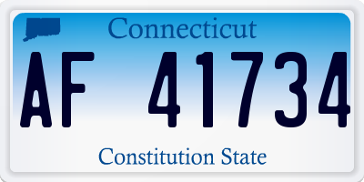 CT license plate AF41734