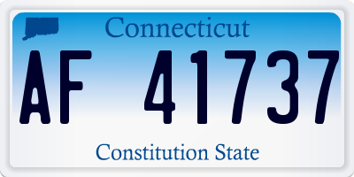 CT license plate AF41737