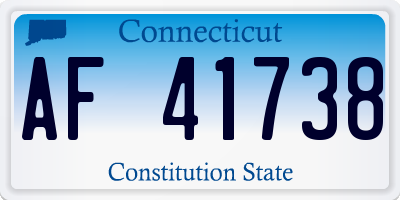 CT license plate AF41738