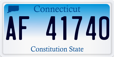 CT license plate AF41740