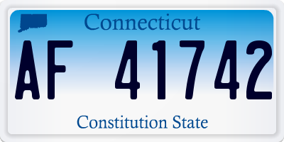 CT license plate AF41742