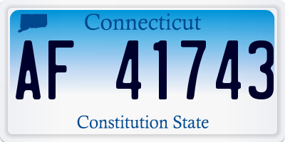 CT license plate AF41743