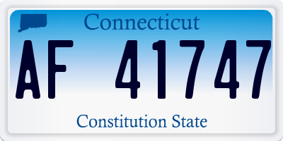 CT license plate AF41747