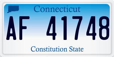 CT license plate AF41748