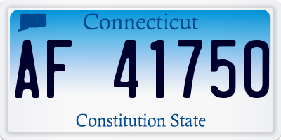 CT license plate AF41750