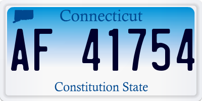 CT license plate AF41754