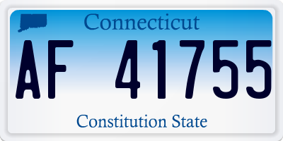 CT license plate AF41755
