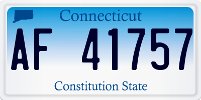 CT license plate AF41757