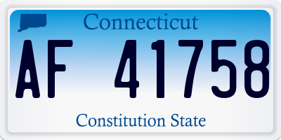 CT license plate AF41758