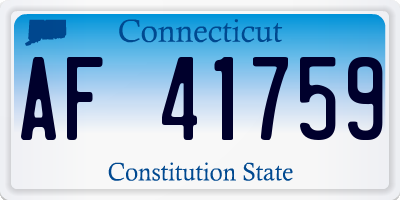 CT license plate AF41759