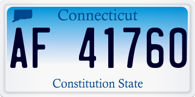 CT license plate AF41760