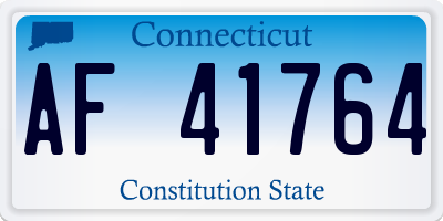 CT license plate AF41764