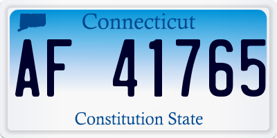 CT license plate AF41765