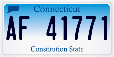 CT license plate AF41771