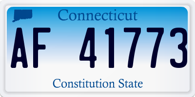 CT license plate AF41773