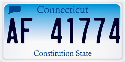 CT license plate AF41774