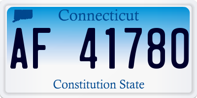 CT license plate AF41780