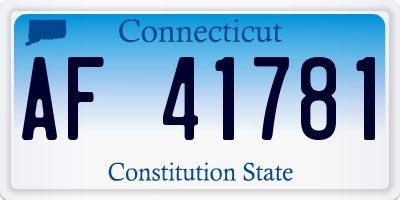 CT license plate AF41781