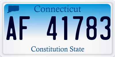 CT license plate AF41783