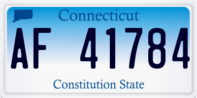 CT license plate AF41784