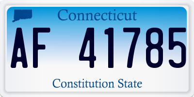 CT license plate AF41785