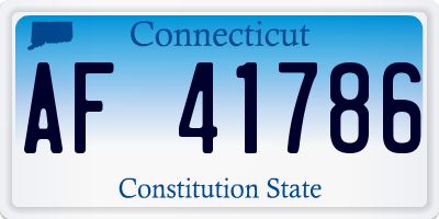 CT license plate AF41786