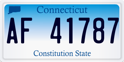 CT license plate AF41787